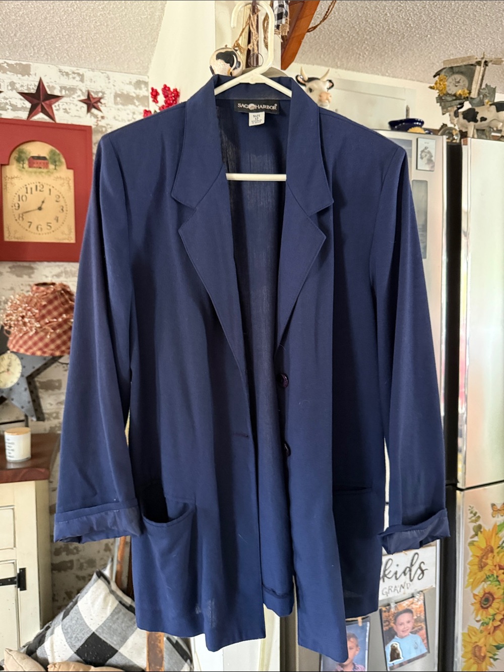 Saks Fifth Avenue Navy Blue Womens Blazer